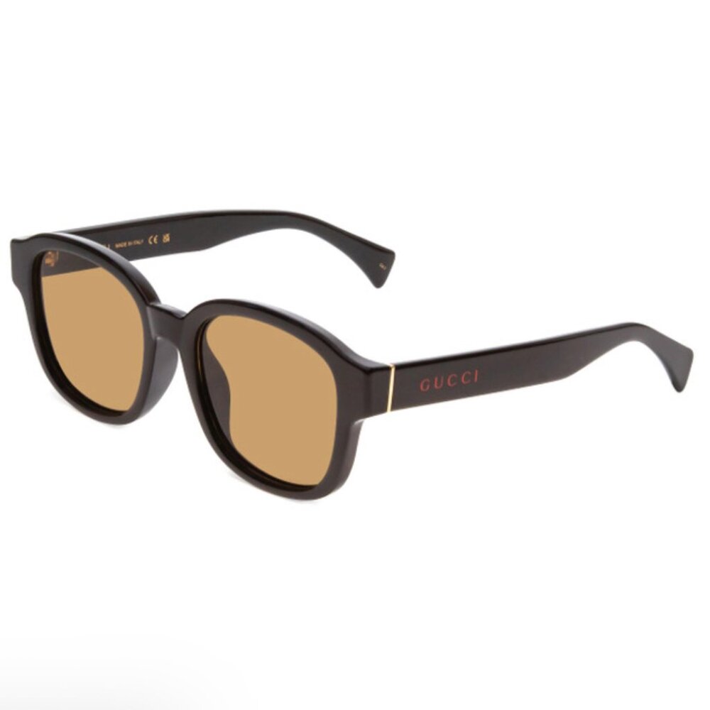 GUCCI GG1140SK-003 Unisex Classic Designer Sunglasses in Black & Gold/Brown 54mm